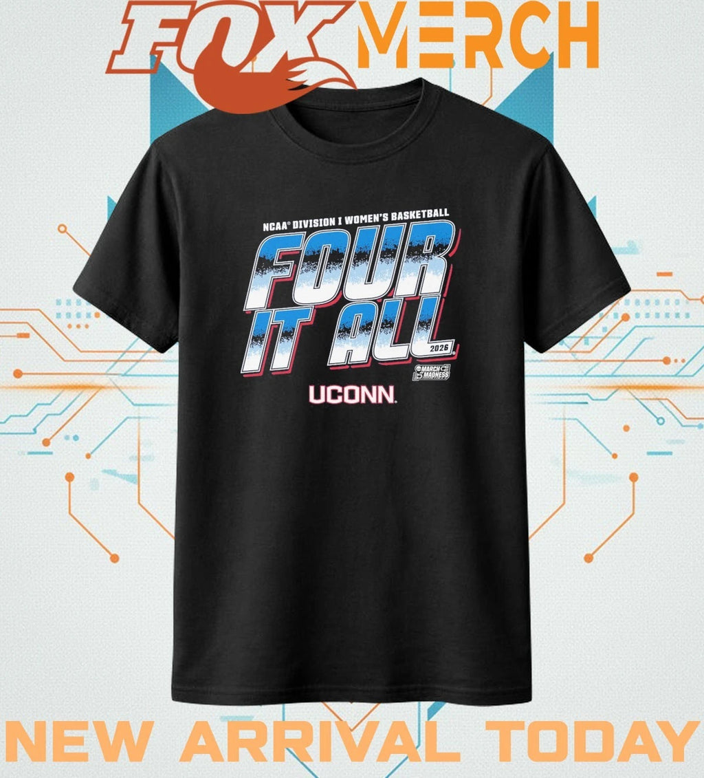 Uconn Huskies 2026 NCAA Division I Women’s Basketball Four It All t-shirt