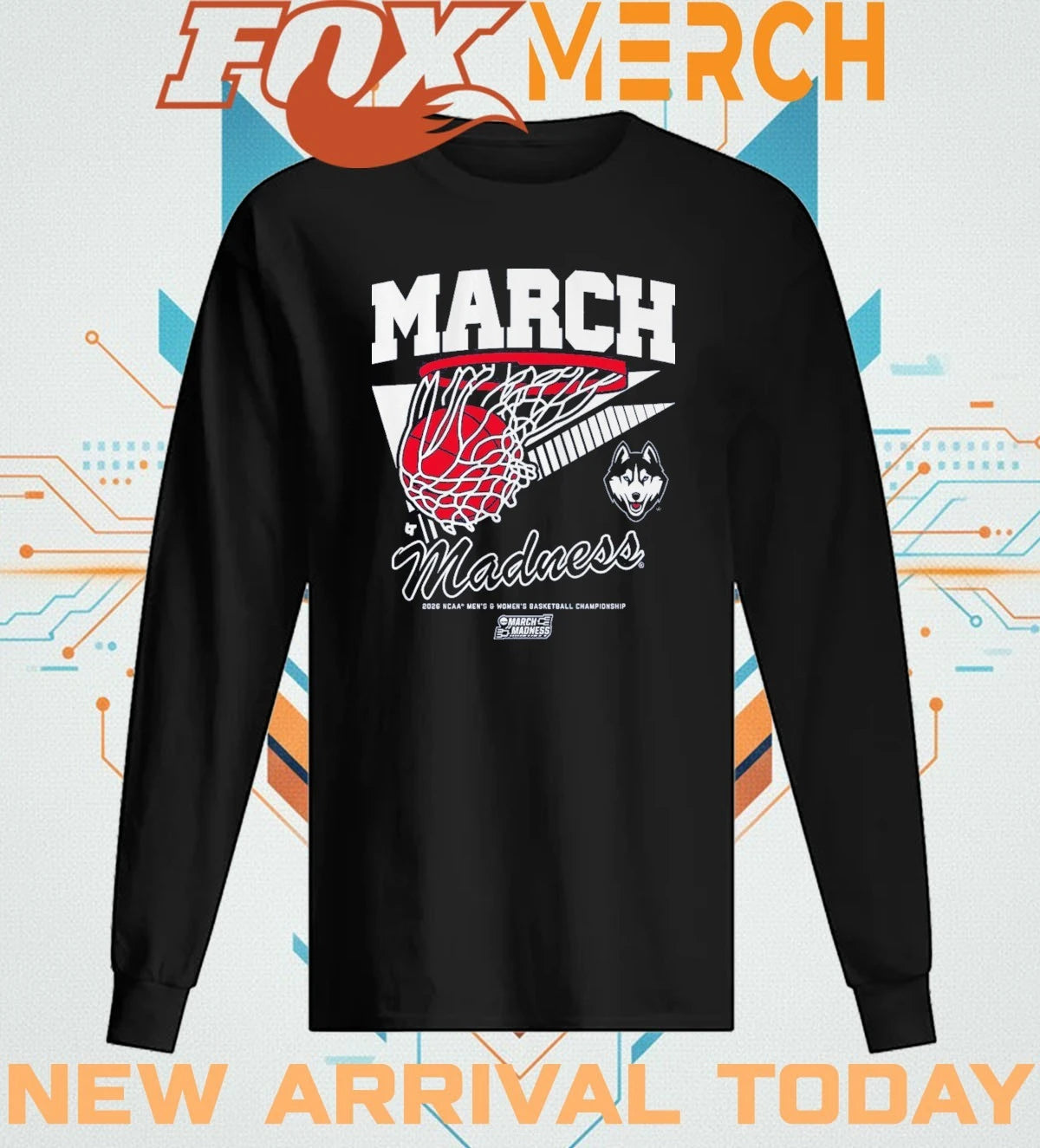 UConn Huskies MBB &amp; WBB 2026 March Madness Retro Swish t-shirt