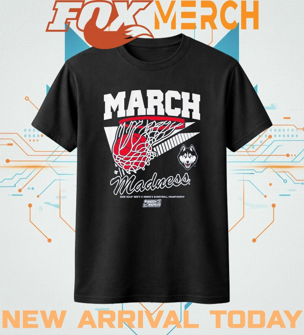 UConn Huskies MBB &amp; WBB 2026 March Madness Retro Swish t-shirt