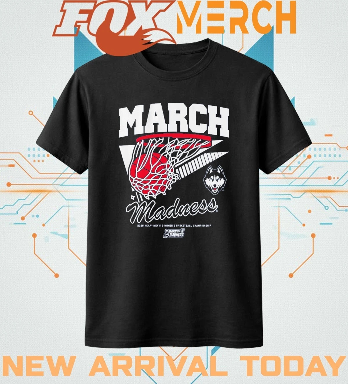 UConn Huskies MBB &amp; WBB 2026 March Madness Retro Swish t-shirt