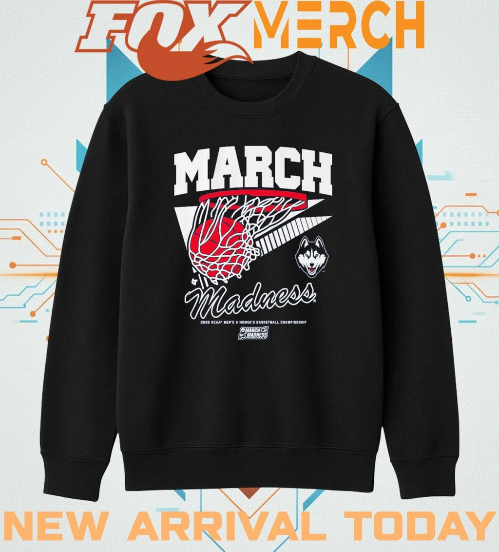 UConn Huskies MBB &amp; WBB 2026 March Madness Retro Swish t-shirt