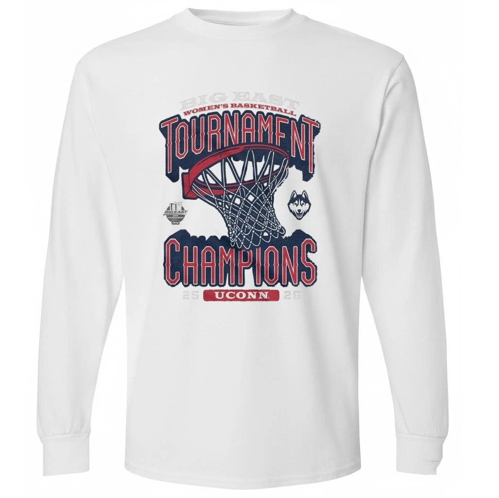 UConn Huskies Women’s Basketball 2026 Big East Tournament Champions Locker Room Shirt