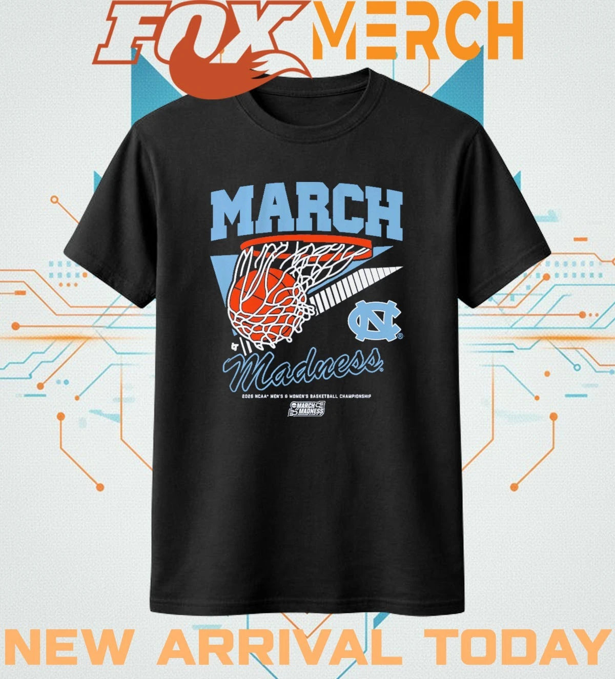UNC Tar Heels MBB &amp; WBB 2026 March Madness Retro Swish t-shirt
