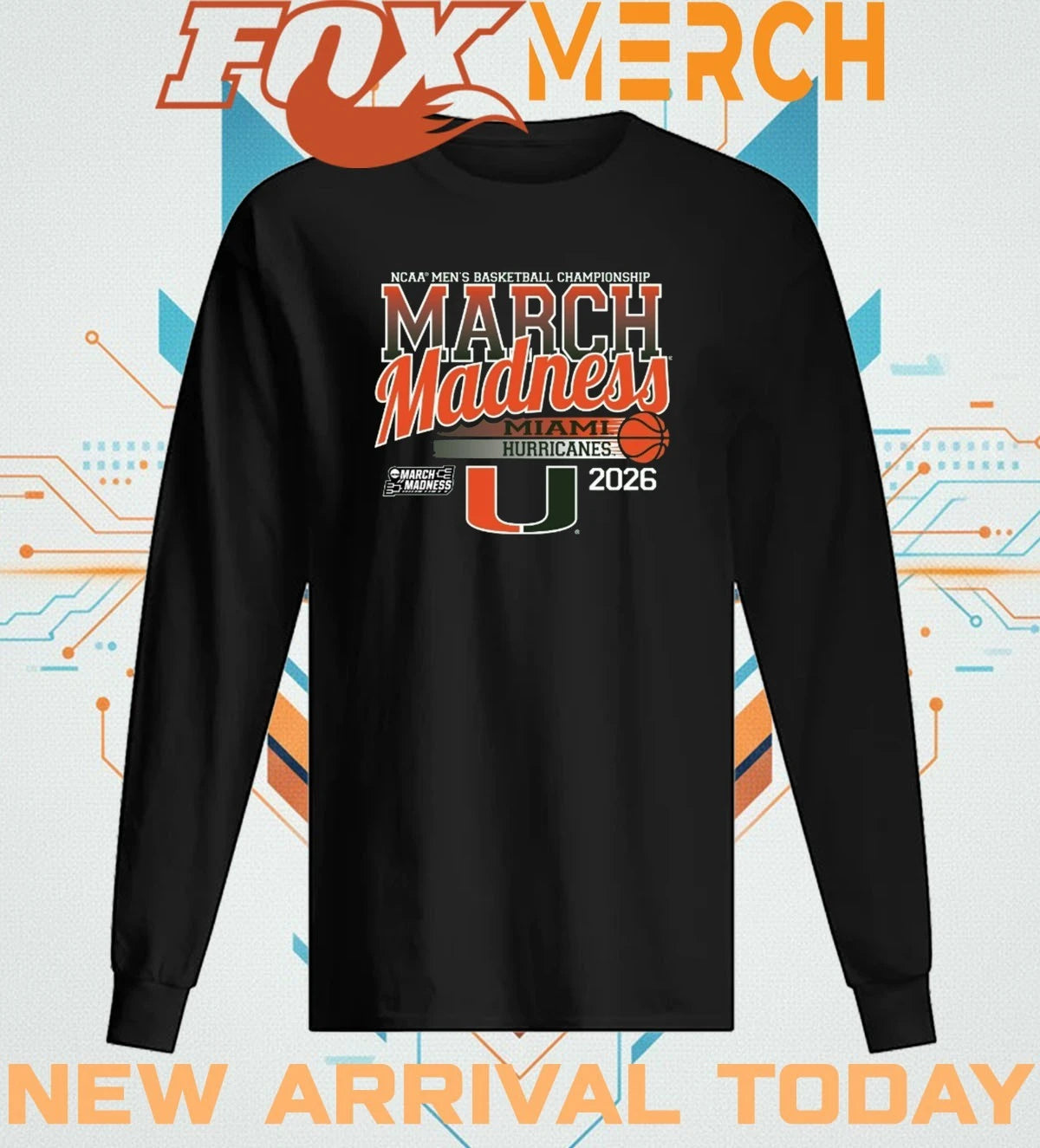 University of Miami Men’s Basketball 2026 March Madness Bound t-shirt