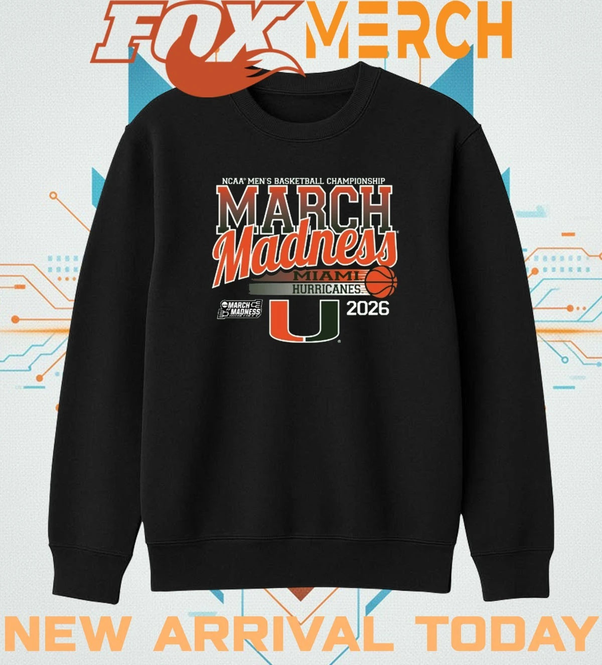 University of Miami Men’s Basketball 2026 March Madness Bound t-shirt