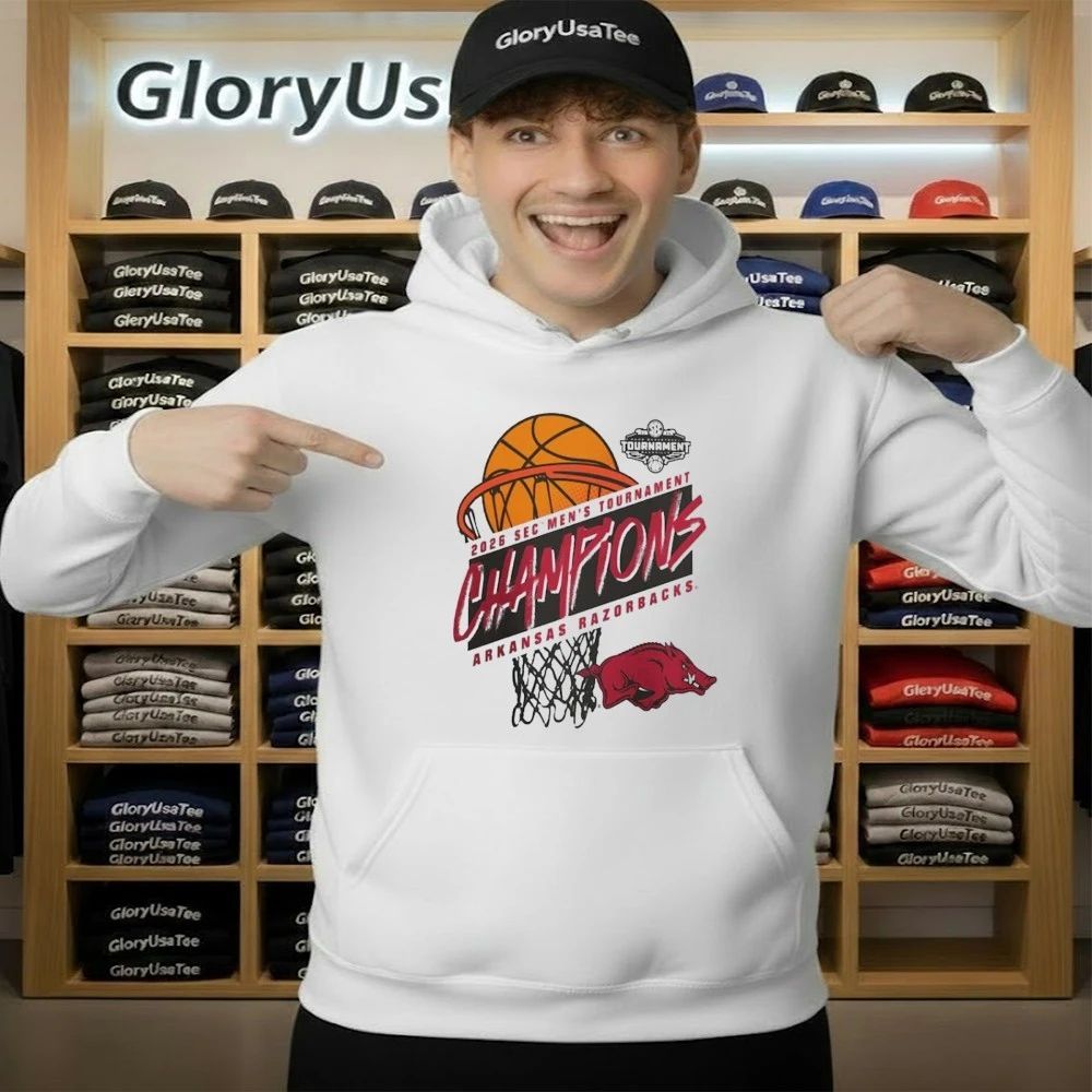 Arkansas Razorbacks 2026 SEC Men’s Basketball Tournament Champions White T-Shirt
