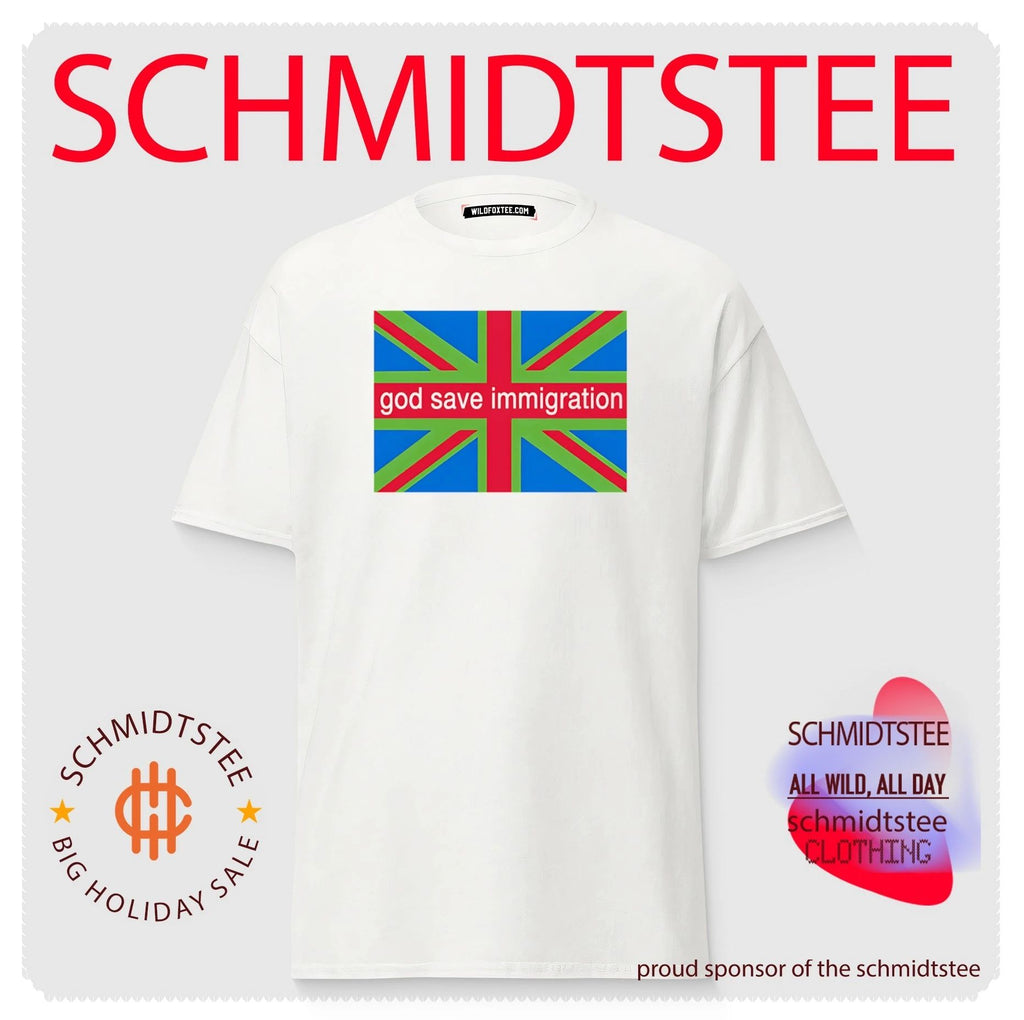 God Save Immigration British Flag political protest shirt