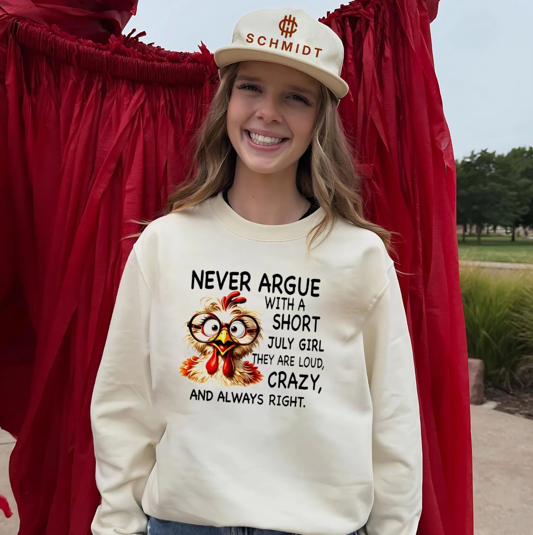 Funny Chicken Never Argue with a Short July Girl shirt