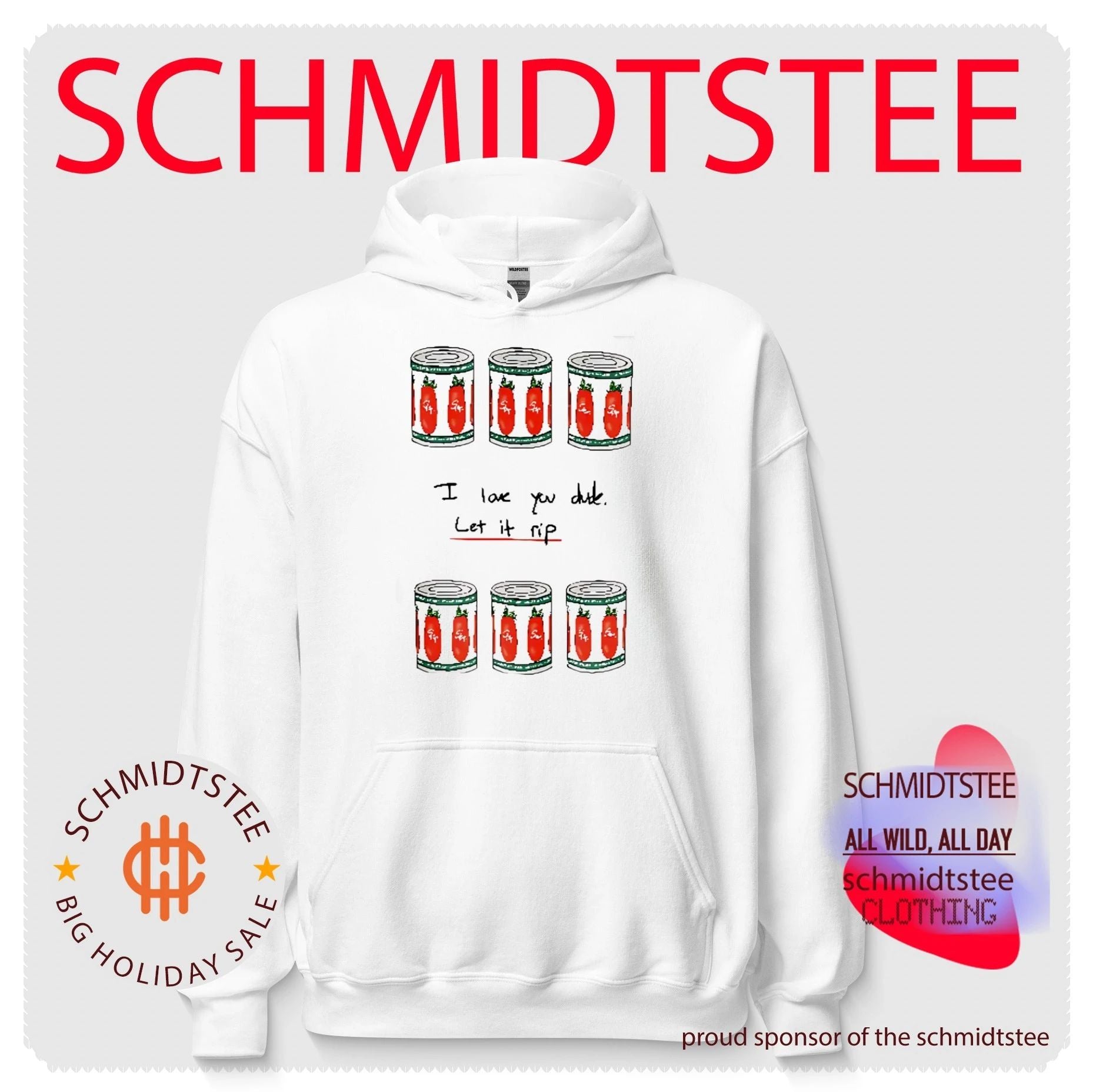 I Love You Dude Let It Rip Tomato Cans funny food shirt