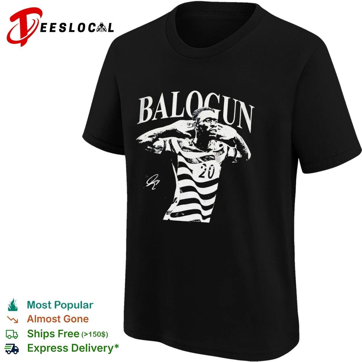Balogun Folarin Balogun USMNT Number 20 Signature T-shirt