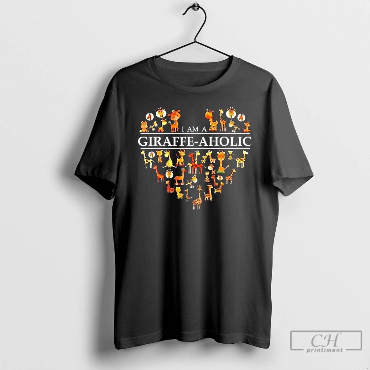 Classic I Am A Giraffe Aholic Heart Love Tee