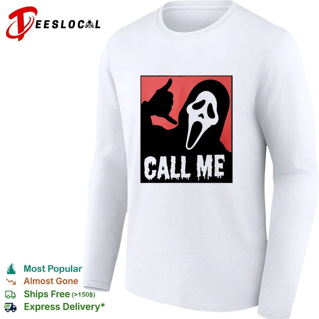 Scream Ghostface Call Me Horror Halloween T-shirt