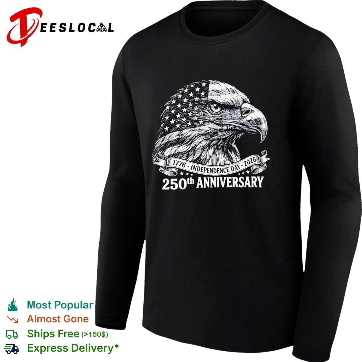 Bald Eagle USA 250th Anniversary 1776 Independence Day 2026 T-shirt