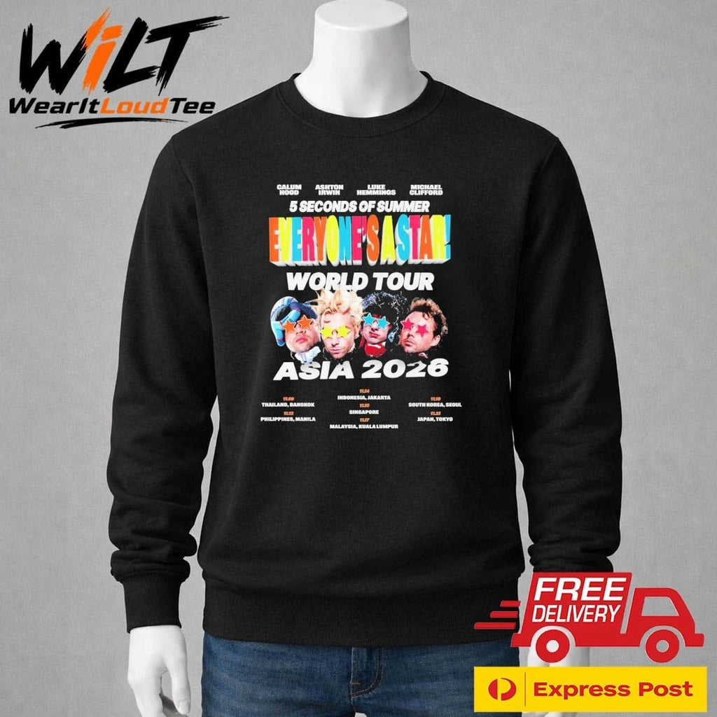 5 Seconds of Summer Asia Tour 2026 Everyones A Star Shirt