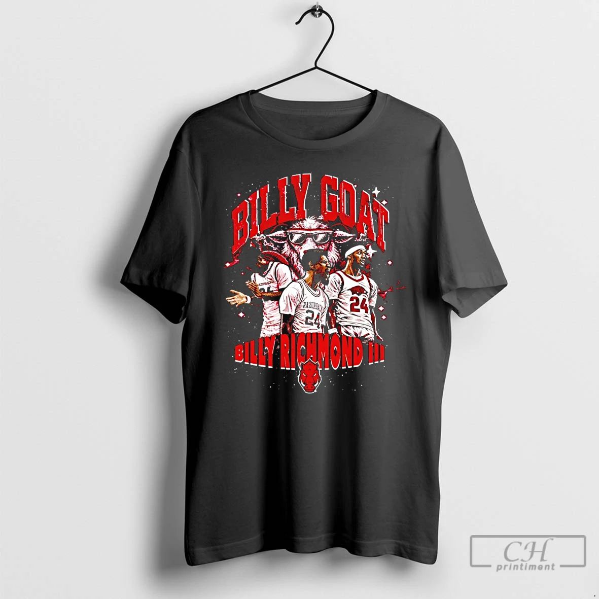 Classic Billy Richmond Iii Arkansas Razorbacks Basketball Billy Goat Graphic Vintage