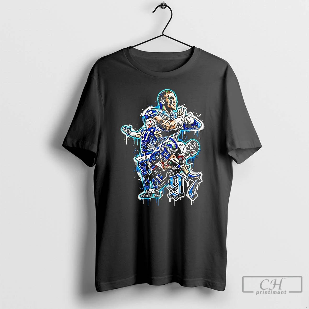 Premium The Werewolf Aidan Hutchinson 97 Detroit Lions Vs Atlanta Falcons Football T Shirts Sweater