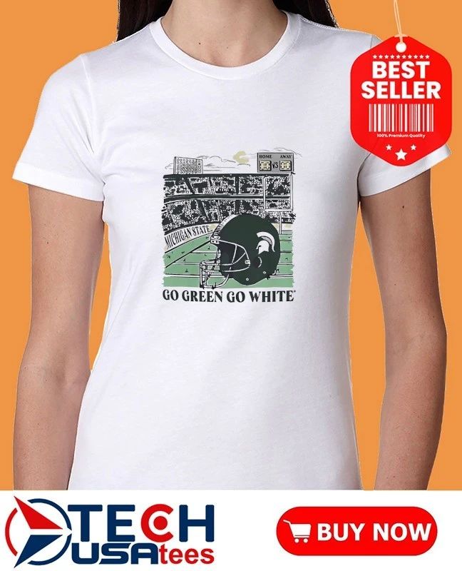 Michigan State Spartans Hometown Stadium go green go white helmet shirt