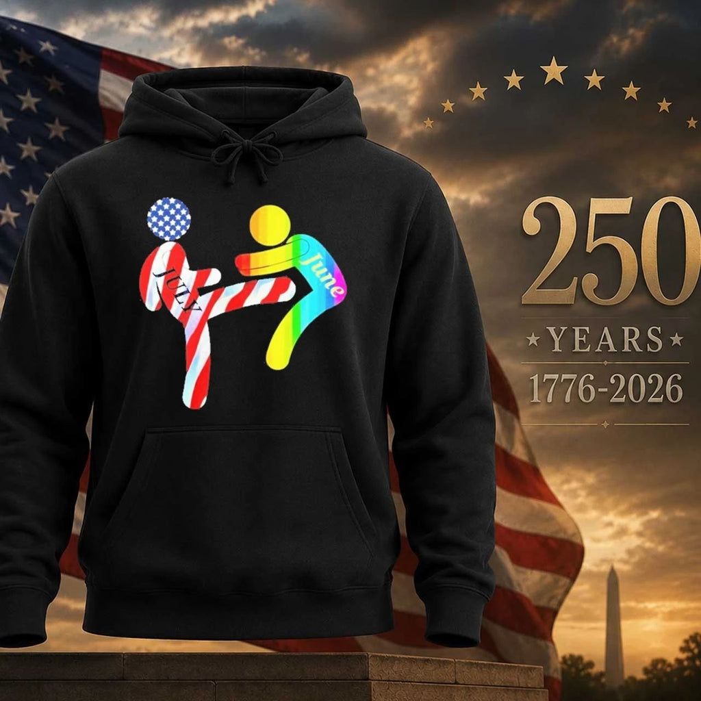 July Independence Kick June Pride Month Shirt
