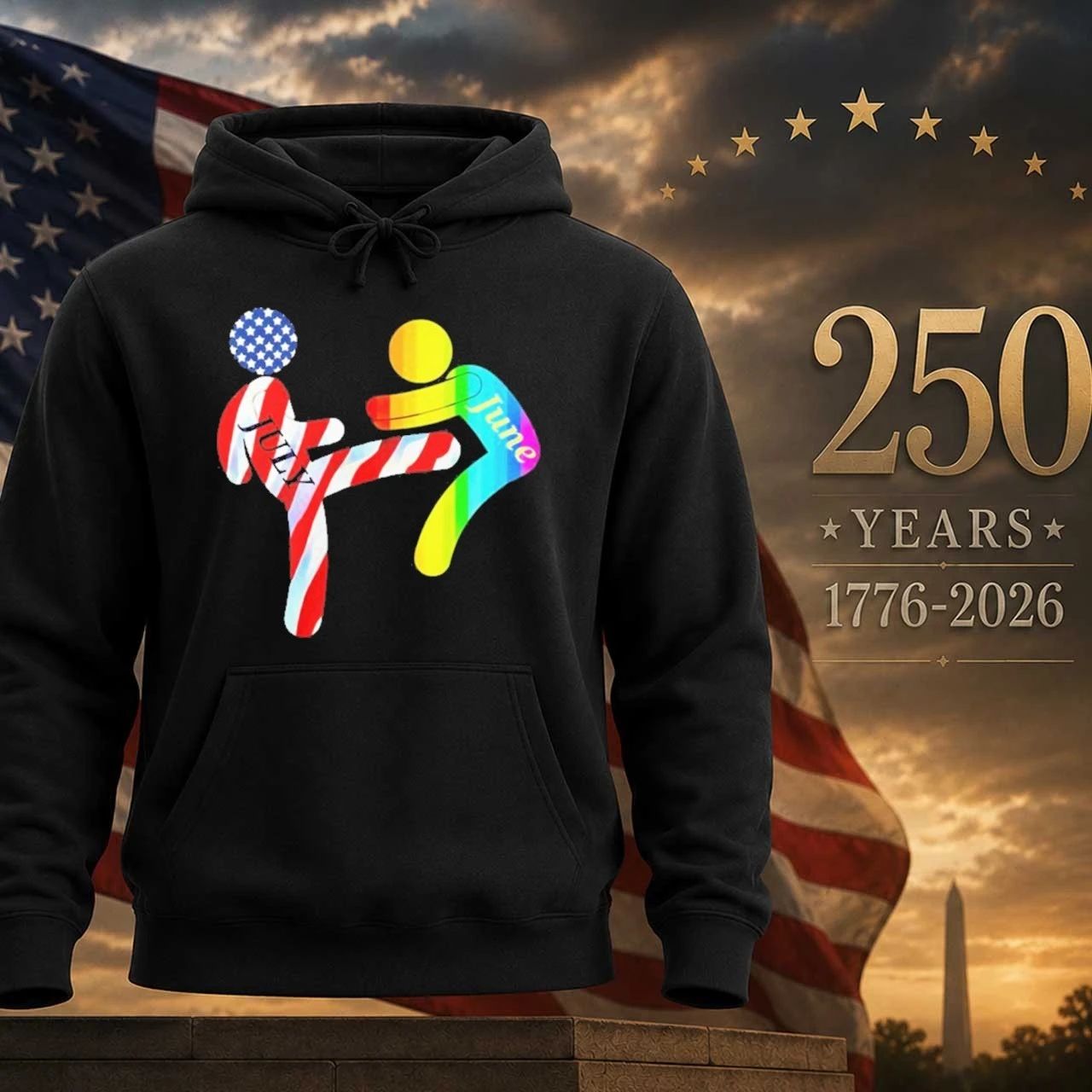 July Independence Kick June Pride Month Shirt