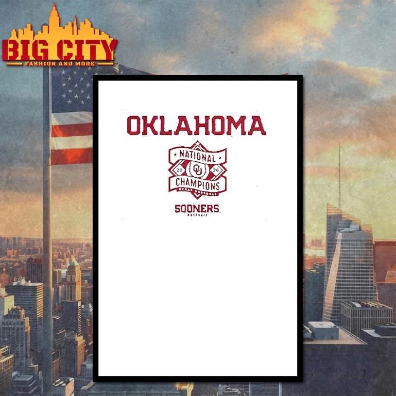 Oklahoma Baseball 2026 National Champions Text Logo Shirt
