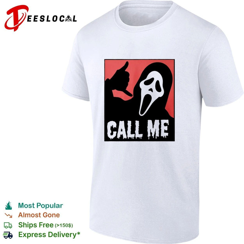 Scream Ghostface Call Me Horror Halloween T-shirt