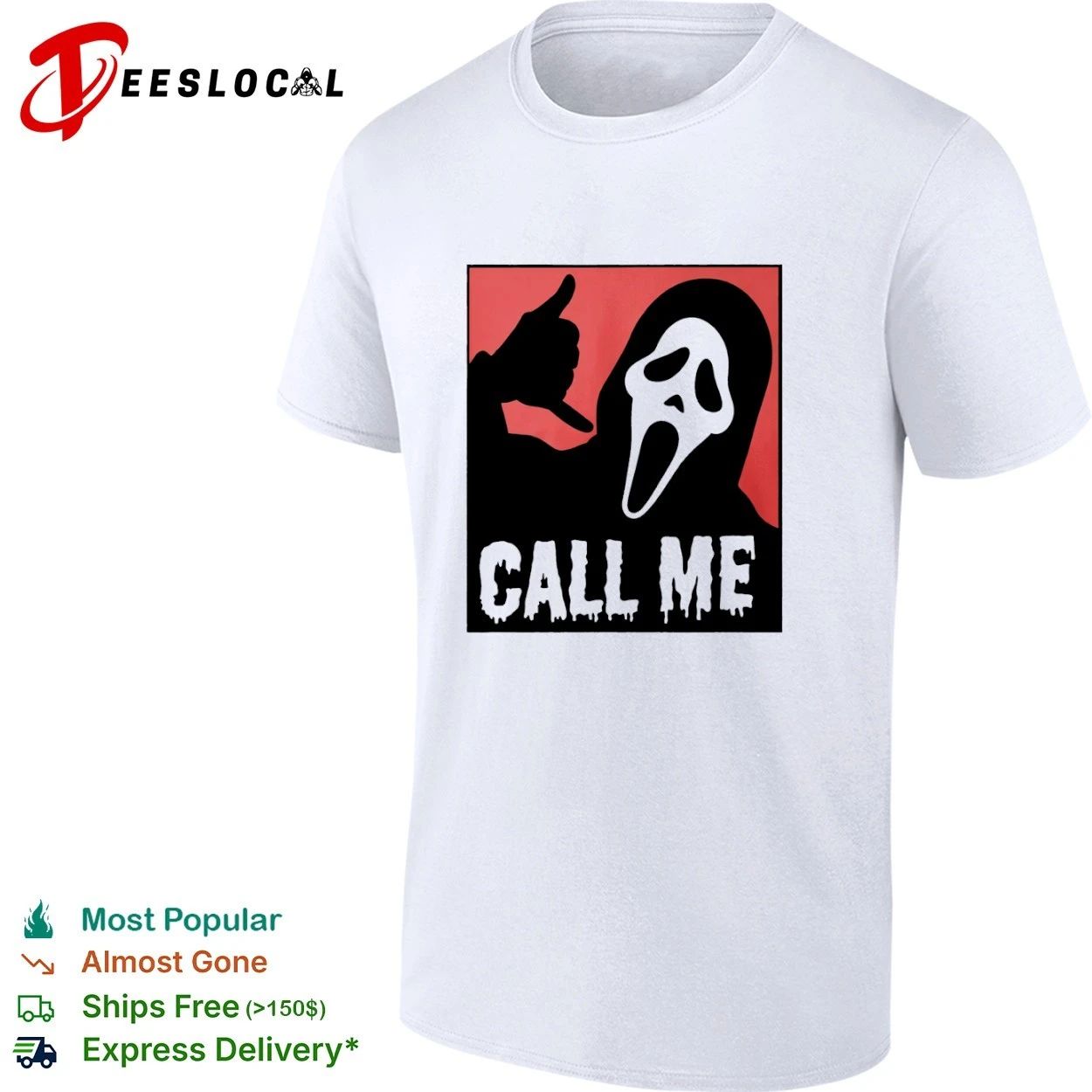 Scream Ghostface Call Me Horror Halloween T-shirt