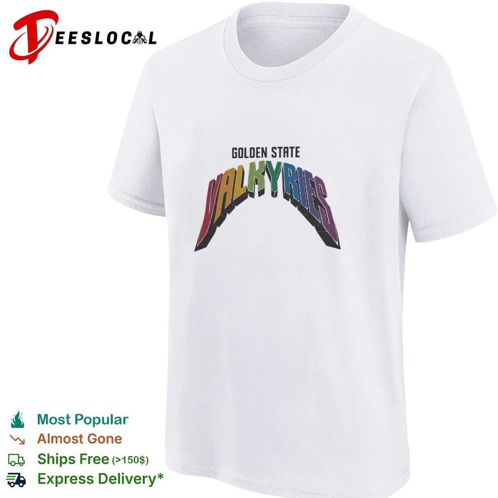 Golden State Valkyries Rainbow Multicolor Curved T-shirt