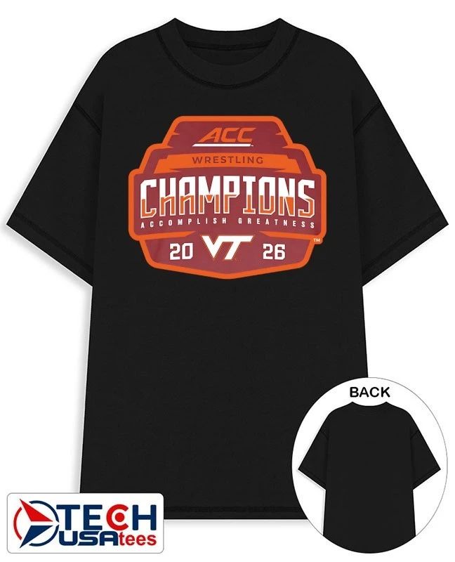 Virginia Tech Hokies 2026 ACC Men’s Wrestling Tournament Champions shirt