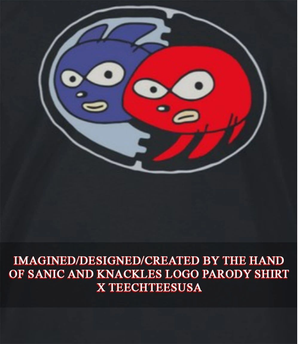 Sanic and Knackles logo parody shirt