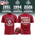 Oklahoma Sooners 2026 3-Time NCAA Baseball National Champions T-Shirt