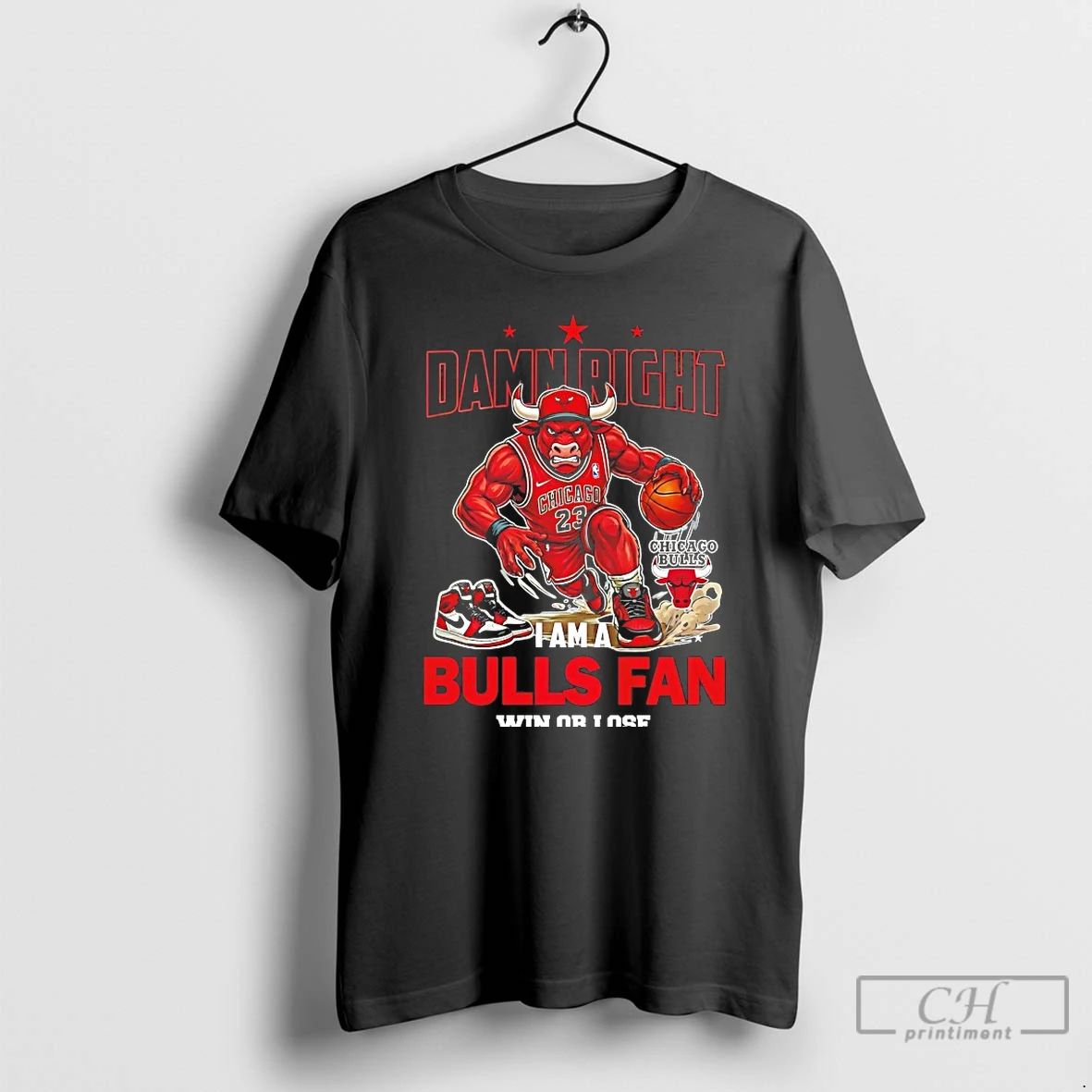 Classic Chicago Bulls Damn Right I Am A Bulls Fan Win Or Lose T Shirts