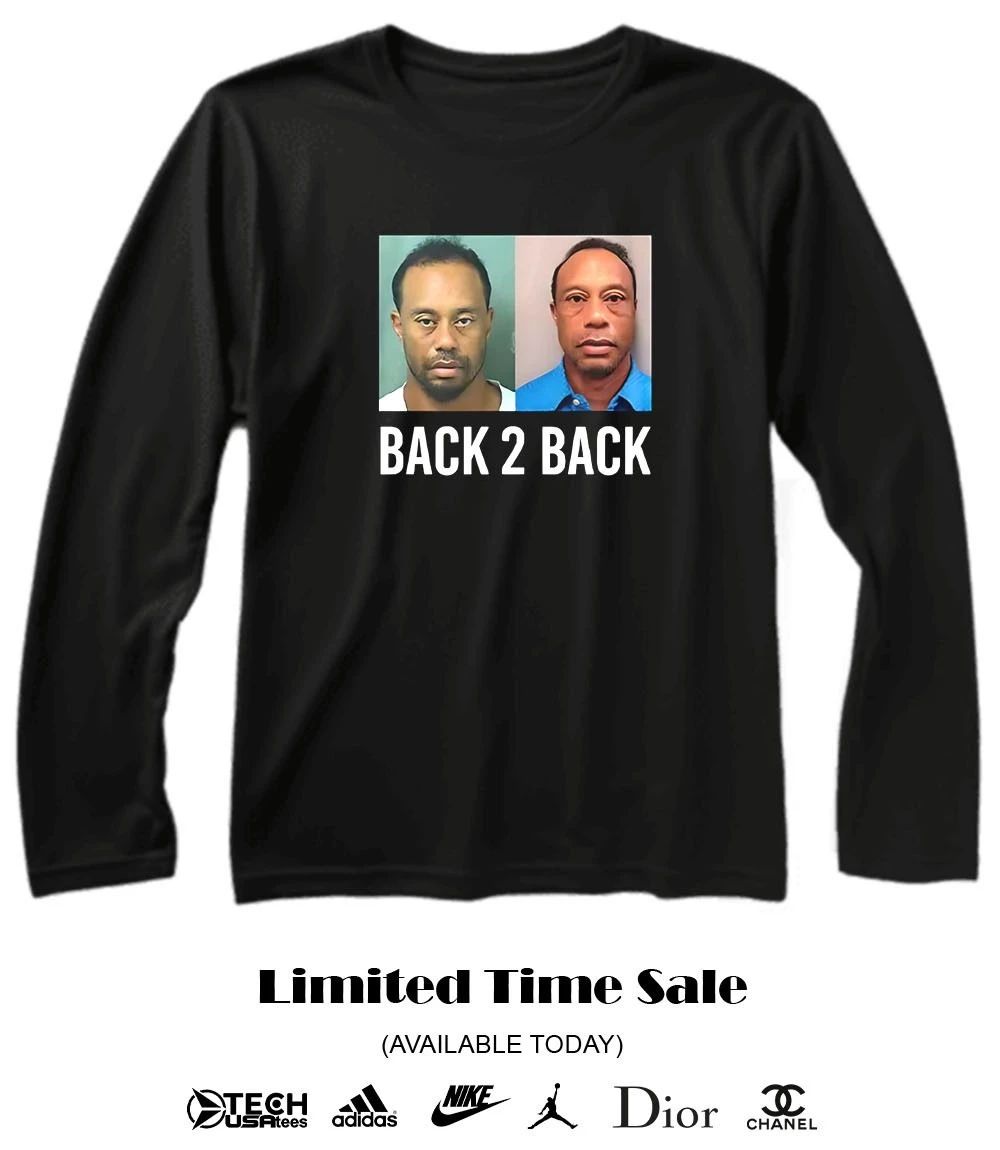 Tiger Woods back 2 back mugshot shirt