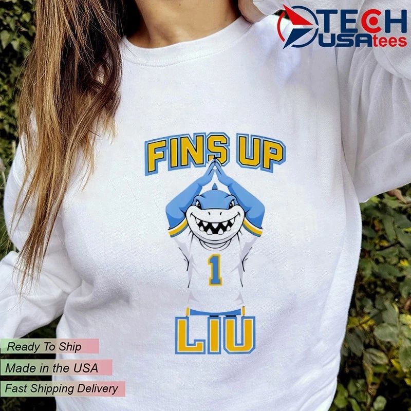 Fins Up LIU Long Island University shirt