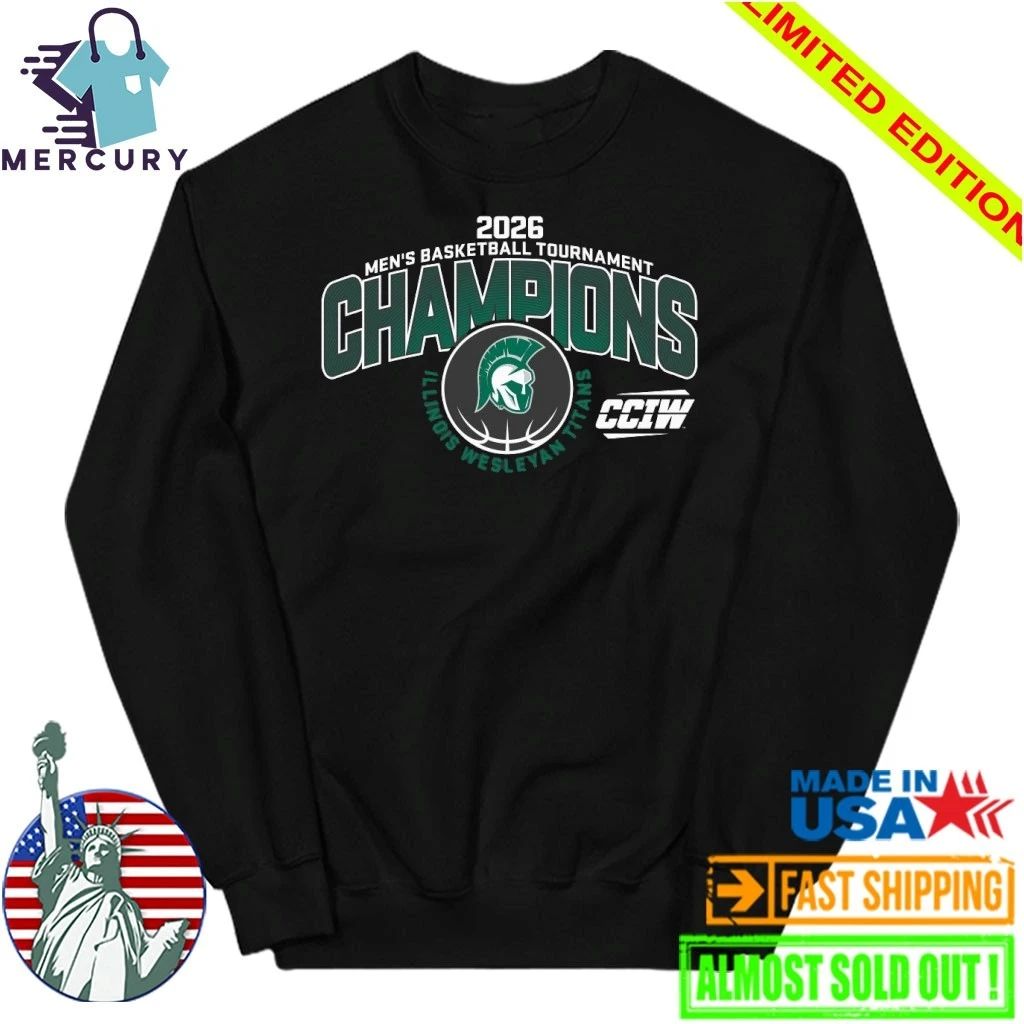 Illinois Wesleyan Titans Men’s Basketball 2026 CCIW Tournament Champions Shirt