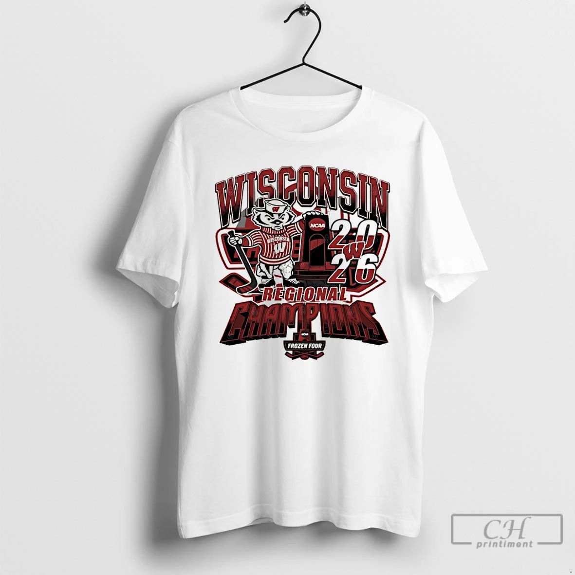 Premium Wisconsin Badgers 2026 Ncaa Mens Hockey Regional Champions Mascot Trophy