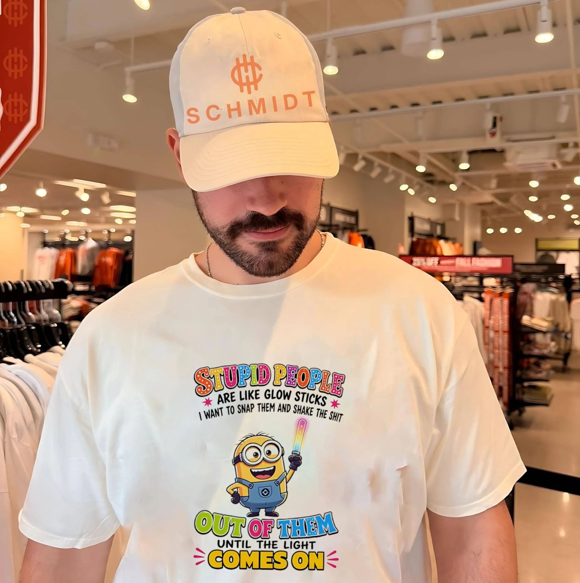 Minion stupid people are like glow sticks I want to snap them and shake the shit out of them until the light comes on shirt