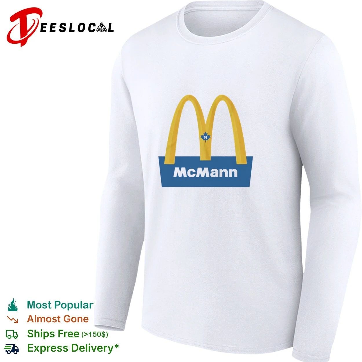 McMann 74 Toronto Maple Leafs NHL Hockey T-shirt