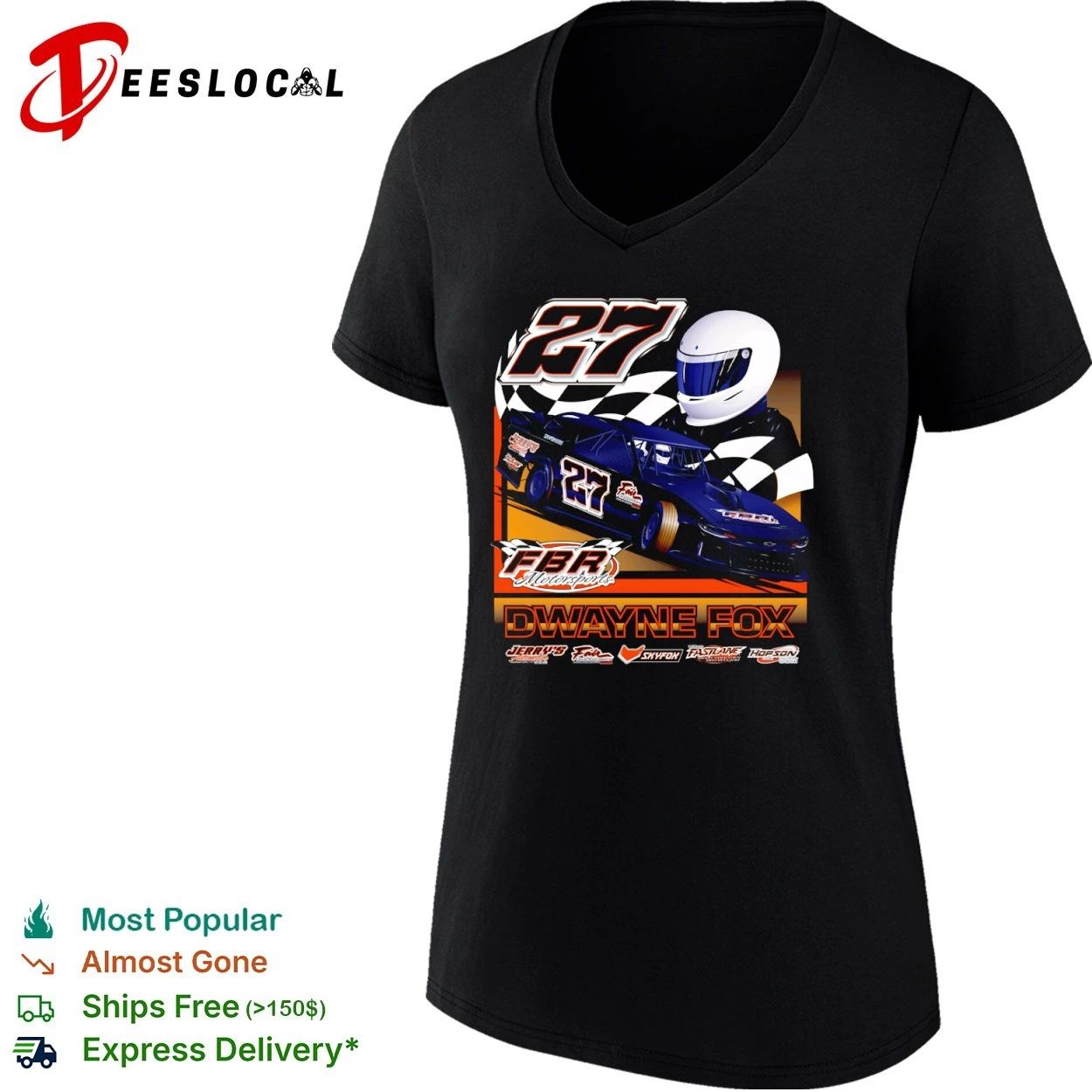 Dwayne Fox 27 FBR Motorsports Dirt Late Model Racing T-shirt