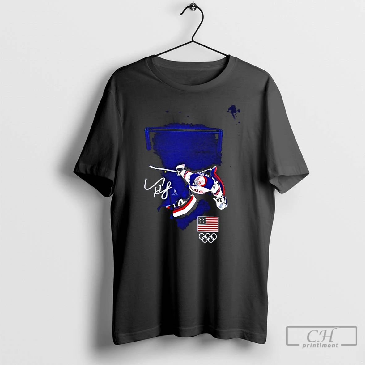 Classic Mens Usa Hockey Connor Hellebuyck Gold Medal Save