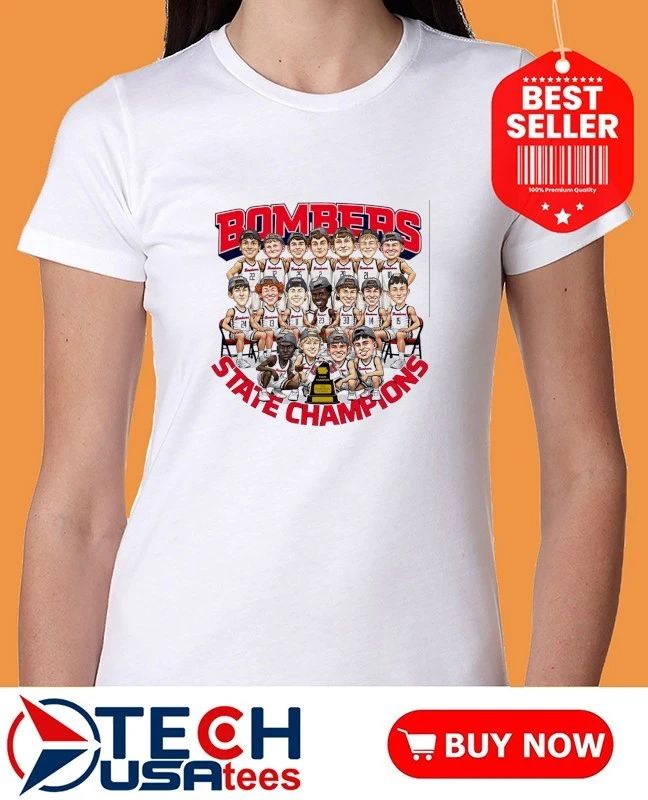 Bombers Class 3A Boys State Basketball Champions caricatures shirt