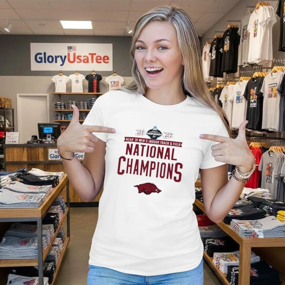 Arkansas Razorbacks Champion Unisex 2026 NCAA Men’s Indoor Track & Field National Champions T-Shirt