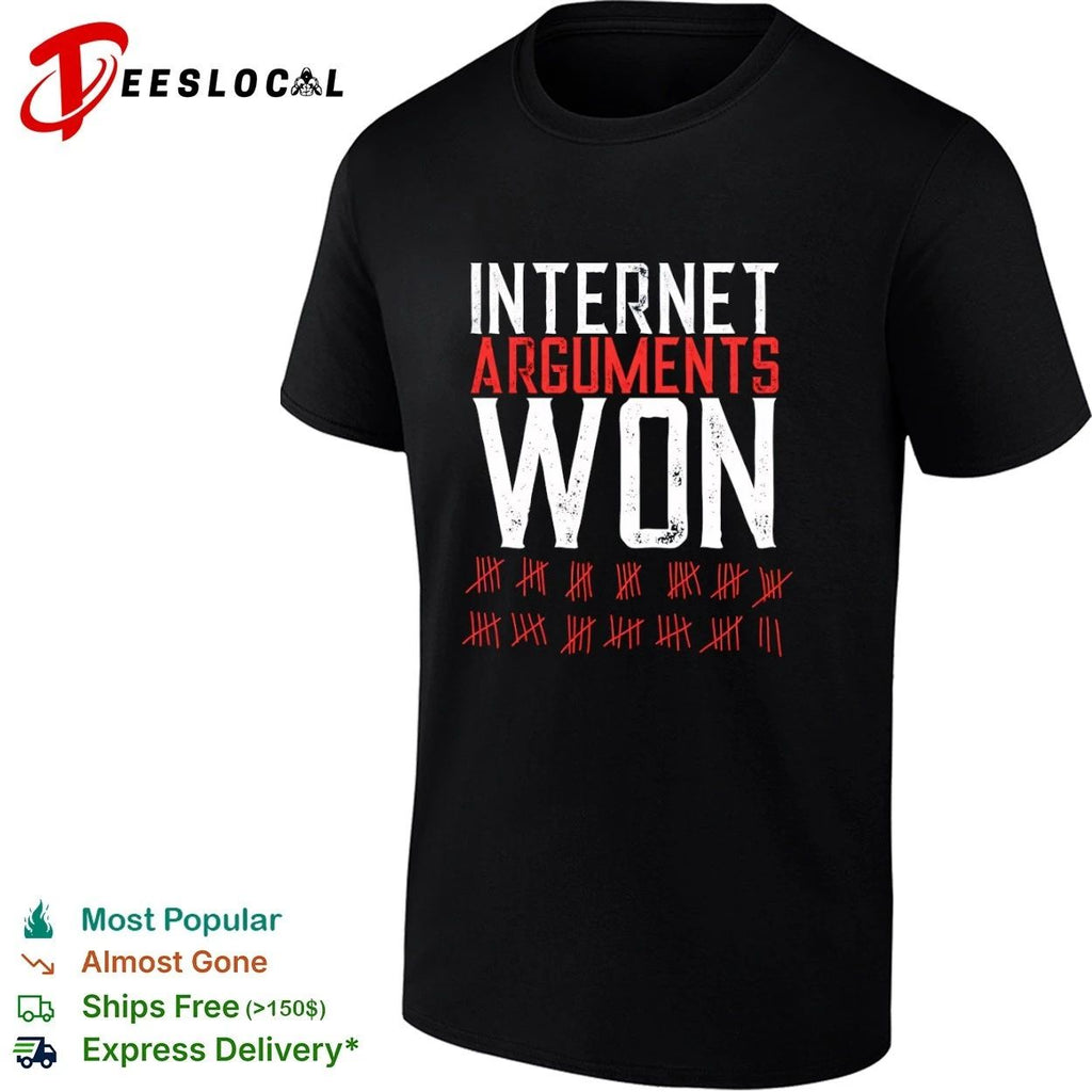 Internet Arguments Won Tally Marks online debate T-shirt