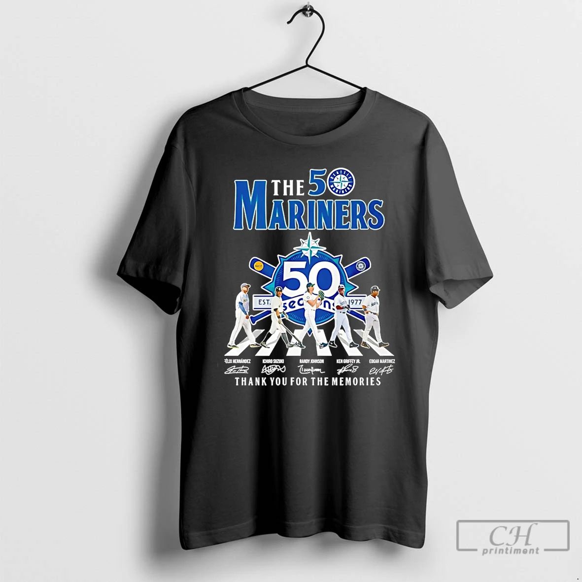Classic The Mariners 50th Anniversary 1977 2026 Thank You For The Memories Signatures T Shirts