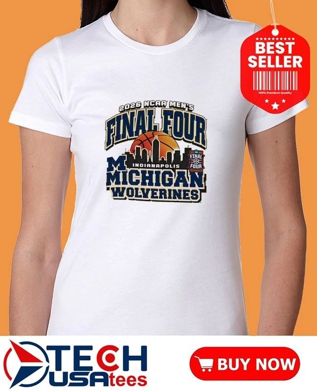 Michigan Wolverines 2026 Men’s Basketball Final Four Bound skyline shirt