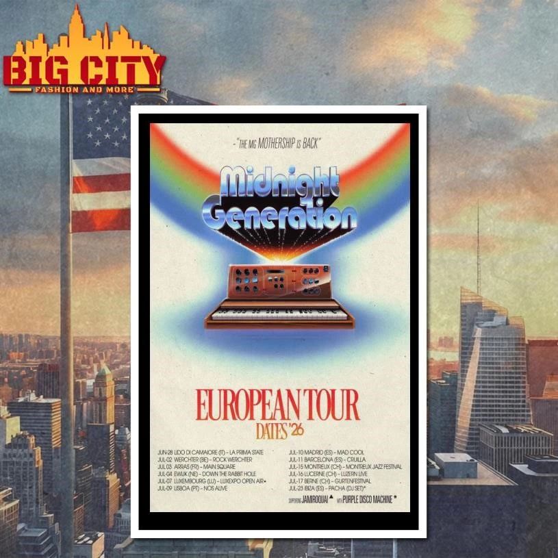 Midnight Generation European Tour 2026 Poster Shirt