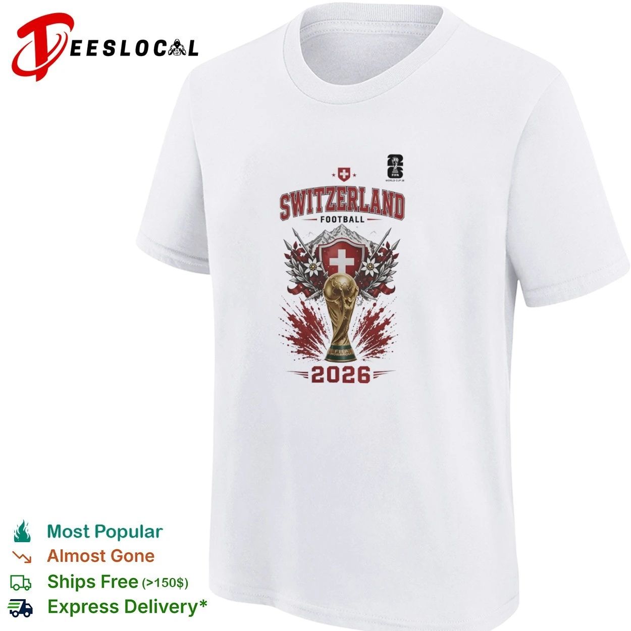 Switzerland Football World Cup 2026 Swiss soccer T-shirt