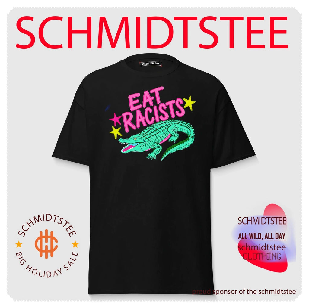 Eat Racists crocodile illustration shirt