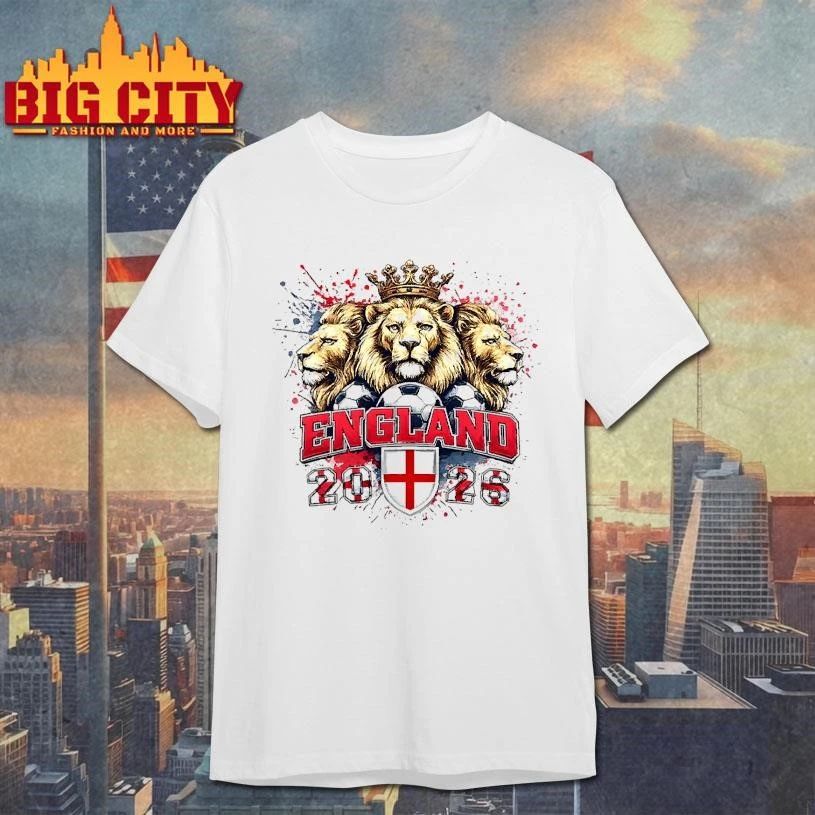 Crowned Three Lions England World Cup 2026 Shield T-Shirt