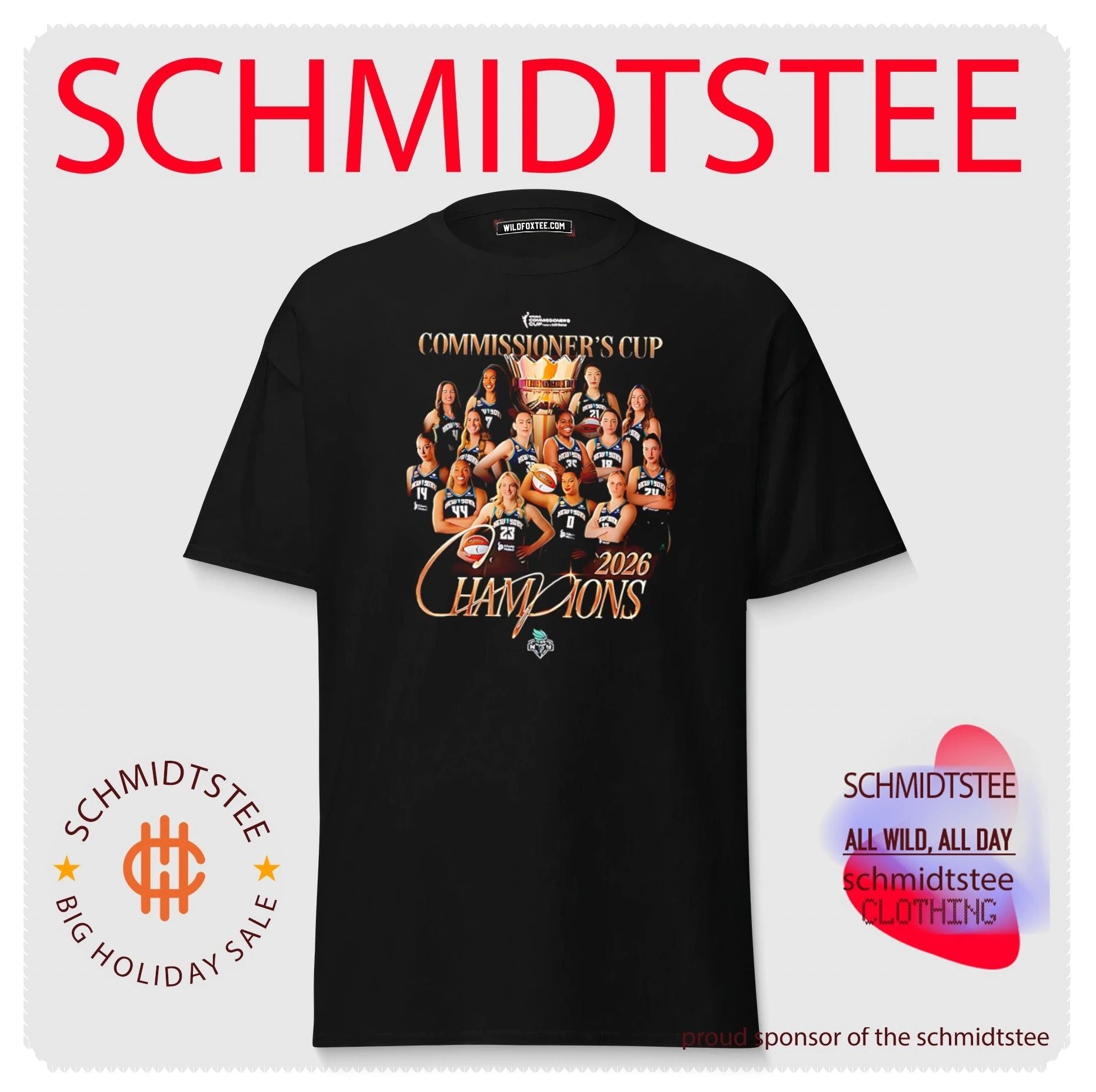 New York Liberty 2026 WNBA Commissioner’s Cup team collage shirt