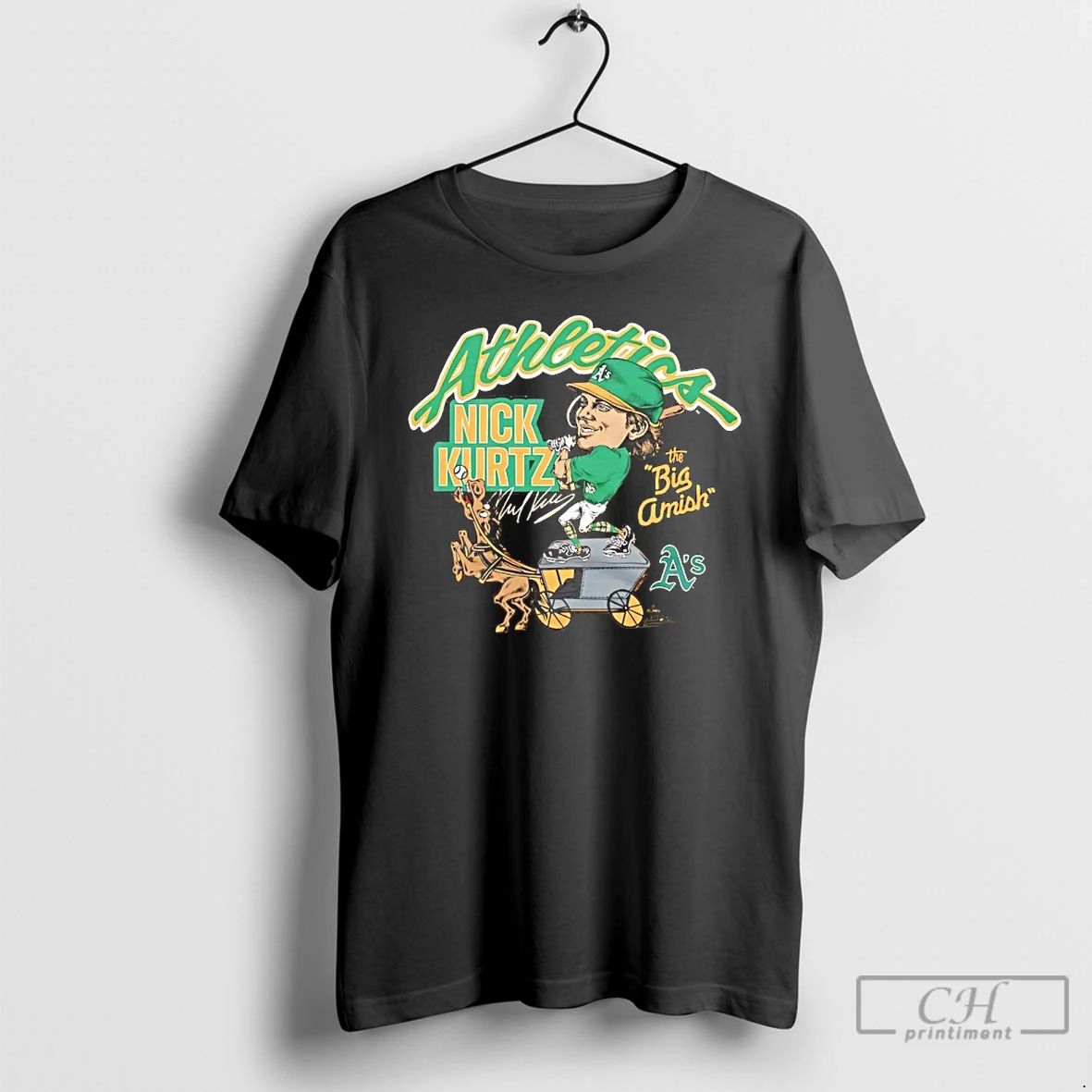 Classic Athletics Nick Kurtz The Big Amish Player Signature Caricature